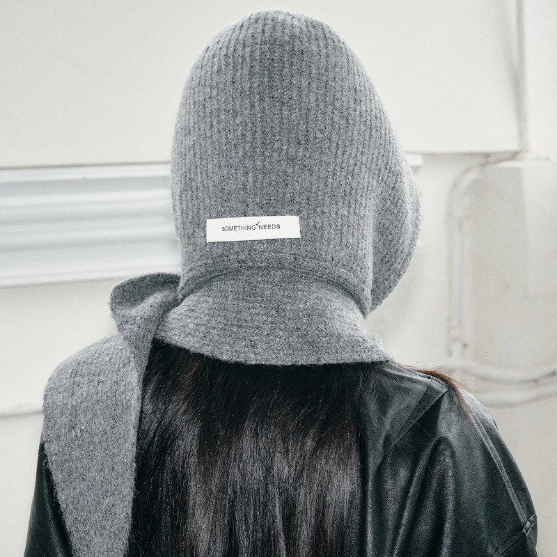 1pc Women Hooded Scarf Cape Balaclava Hatoutdoor Winter warm Knit WrapAround Neck WarmerSuitable For Daily Wearhoildaytralve 251107