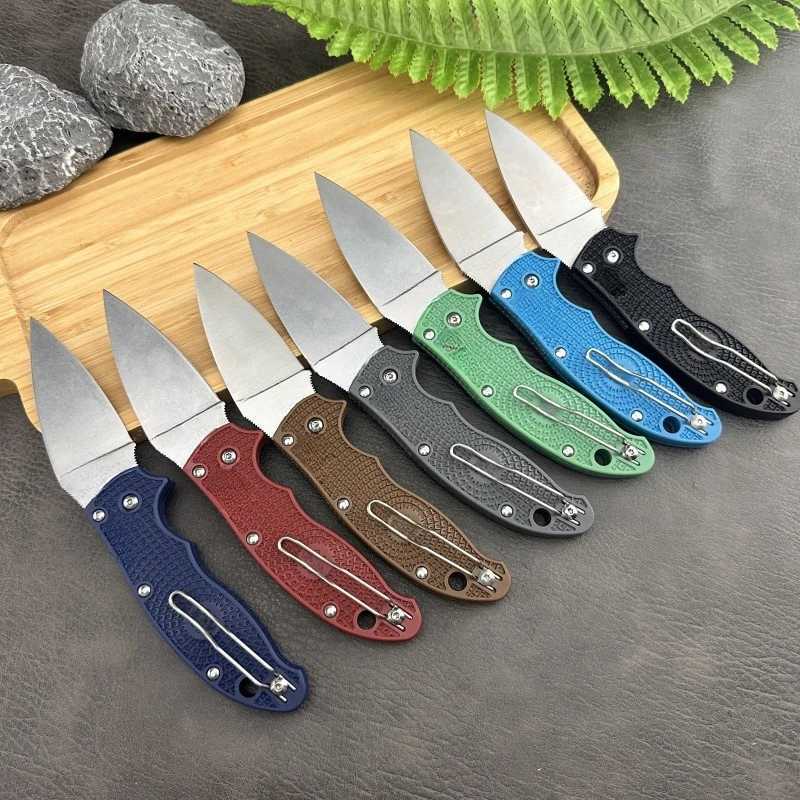 C101 Multi color Nylon Fiber Handle Folding Knife Outdoor Tactical Military Hunting Knife Multi purpose EDC Tool Mens Gift X250408