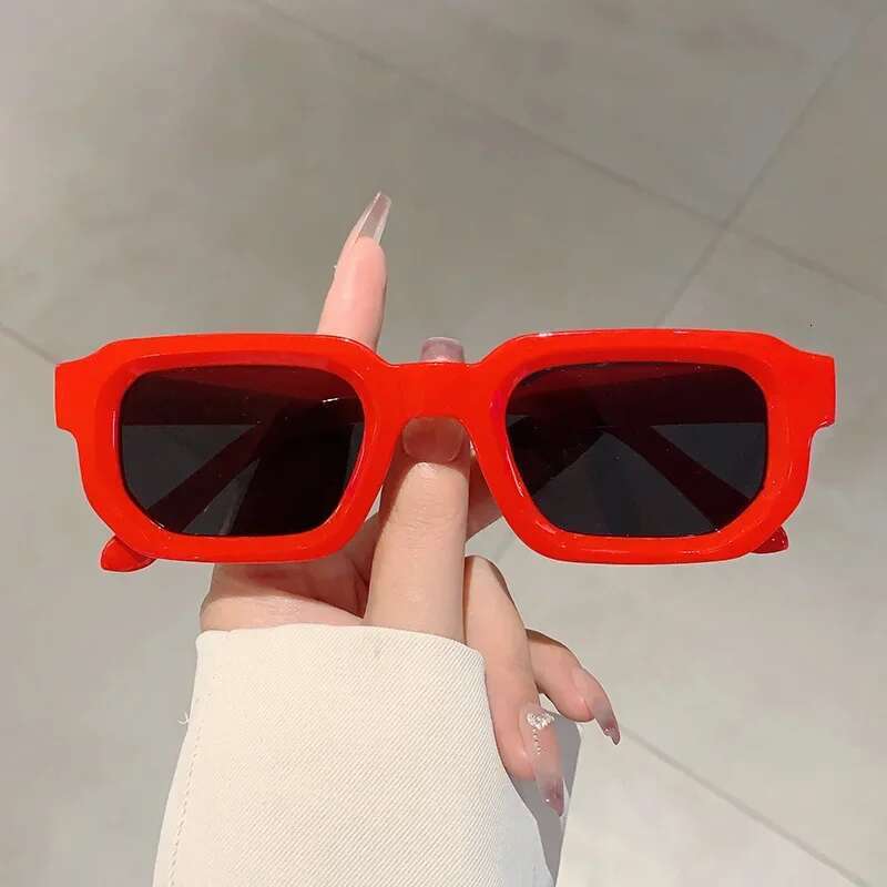 New Men Vintage Rectangle Frame Sunglasses Fashion Retro Sun Brand Design Glasses UV400 Eyewear Women Goggles