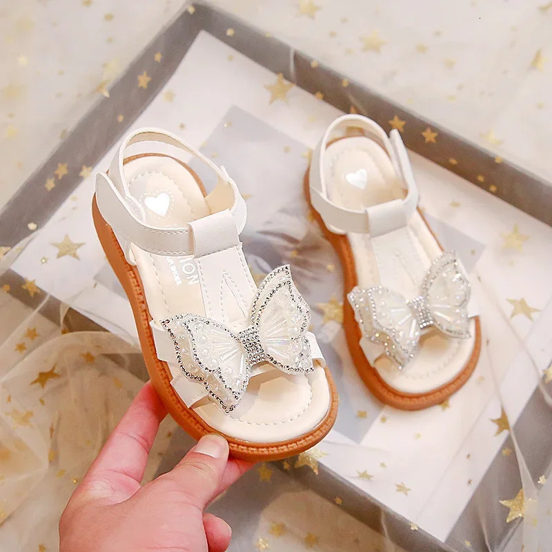 Summer Princess Sandals For Baby Girls Cute Bear Bow Fashion Toddler Shoes Soft-soled Breathable Casual Shoes For Infant Baby 250407