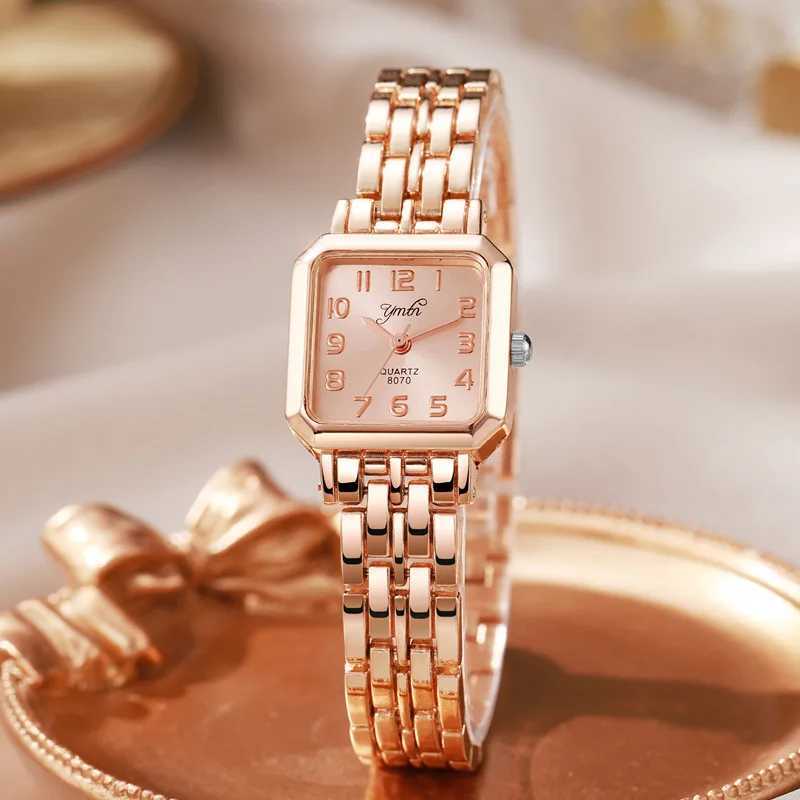 New Fashion Womens Elegant Design Square Dial Quartz Sports Commercial Womens Simulated Watch Womens Reloj De MujerT250408