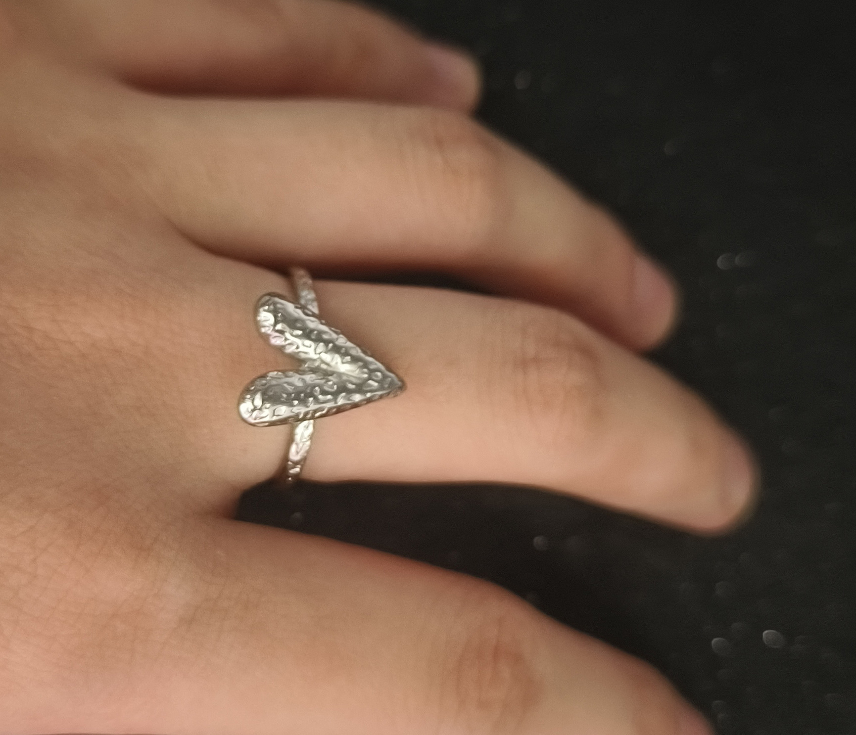 Top Source New Stainless Steel Texture Love end High grade Wrinkled Non fading Ring