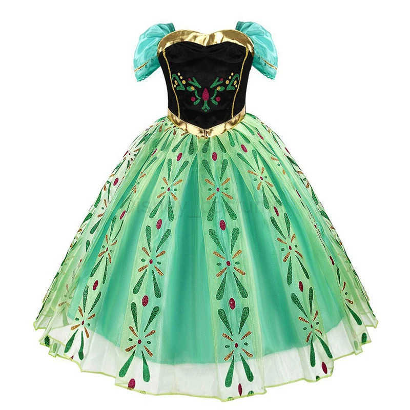 Disney Frozen Elsa Costumes Baby Girls Clothes Princess Mesh Sequin Dress Children Clothing Kids Birthday Blue Carnival Cosplays Dress X250408