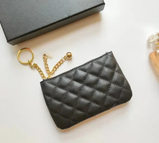 Mini Pendant Coin Purse Designer Keychain Wallet Women Key Case Purse Diamond Caviar Leather Quilted Zipper Card Holder Multi-Pocket Luxury Coin Purse