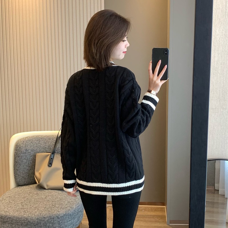 Womens Twist Sweater Cardigan Jacket - Loose-Fit Autumn/Winter Outerwear