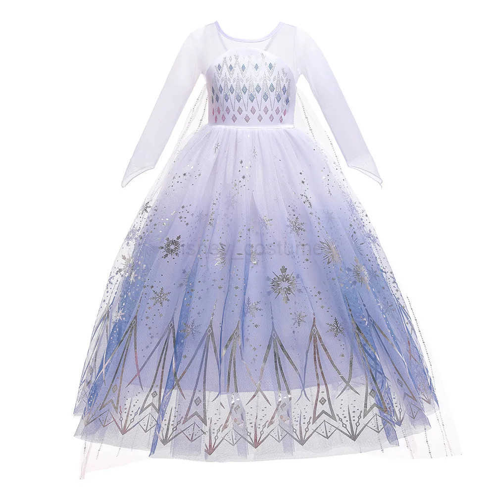Disney Frozen Dresses for Girls Cosplay Elsa Anna Costume Snow Queen Birthday Party Children Clothes Carnival Halloween Costumes X250408