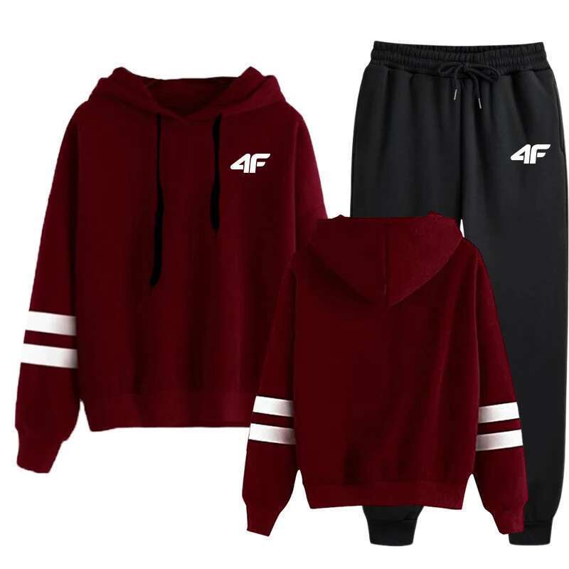 Hot Sales Women's Tracksuit Printing Hoodie+Trousers 2 Pcs Set Fashion Casual Splicing Clothing Sports Daily Womens Pants Sets