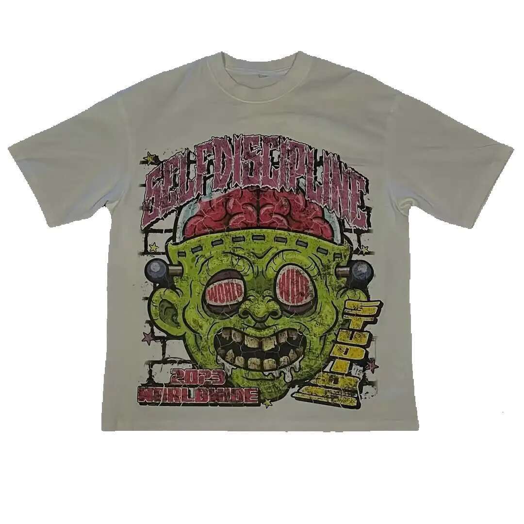 Men's short sleeved T-shirt, printed cotton, retro, street fashion, Haruku, fun, round neck, loose, couple, new collection