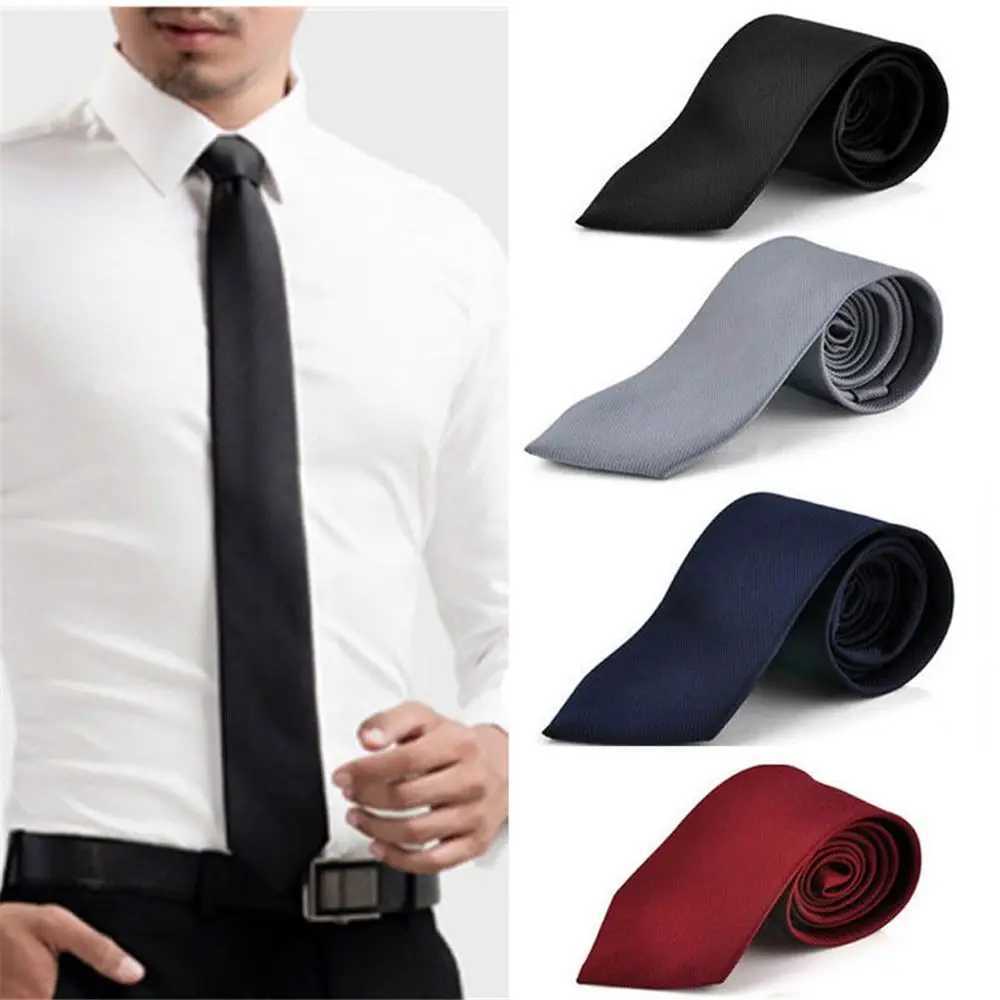 Fashion Casual Slim Plain Mens Solid Skinny Neck Party wedding Tie Silk Necktie X250407