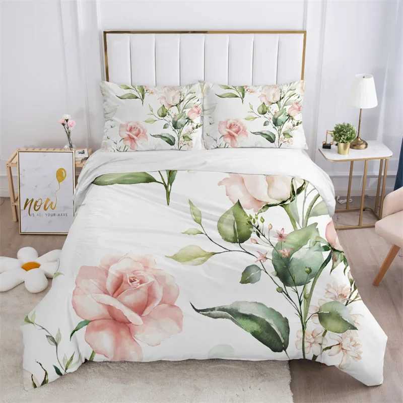3 pieces of single-sided printed bedding comfortable animal plant flower leaf down duvet cover comfortable bedding X2504081