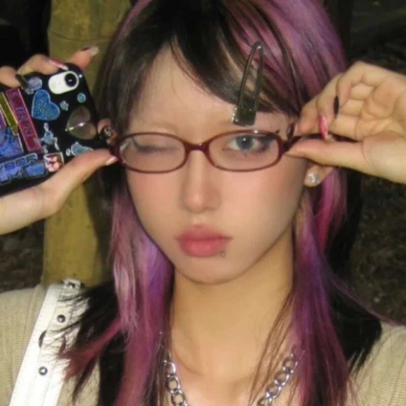 Y2K Women Oval Gradient Green Frame Narrow Small Eyeglass Girls Outdoor Fashion Wear with Seaside Driving Glasses