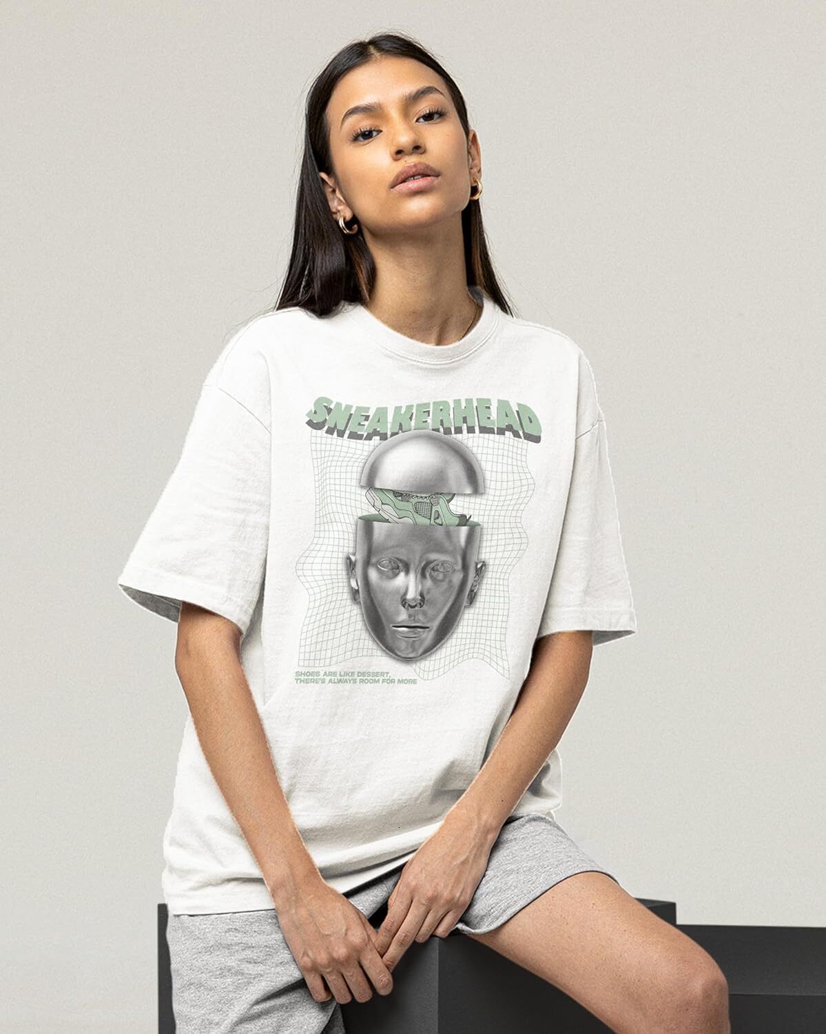 T shirt for Mens AJ 4 Abundance 4s Seafoam Shirt, Y2k Sneakerhead, Shirts Match Sneakers 2D Sneaker Graphic Tee Casual Tops Clothes Short sleeve