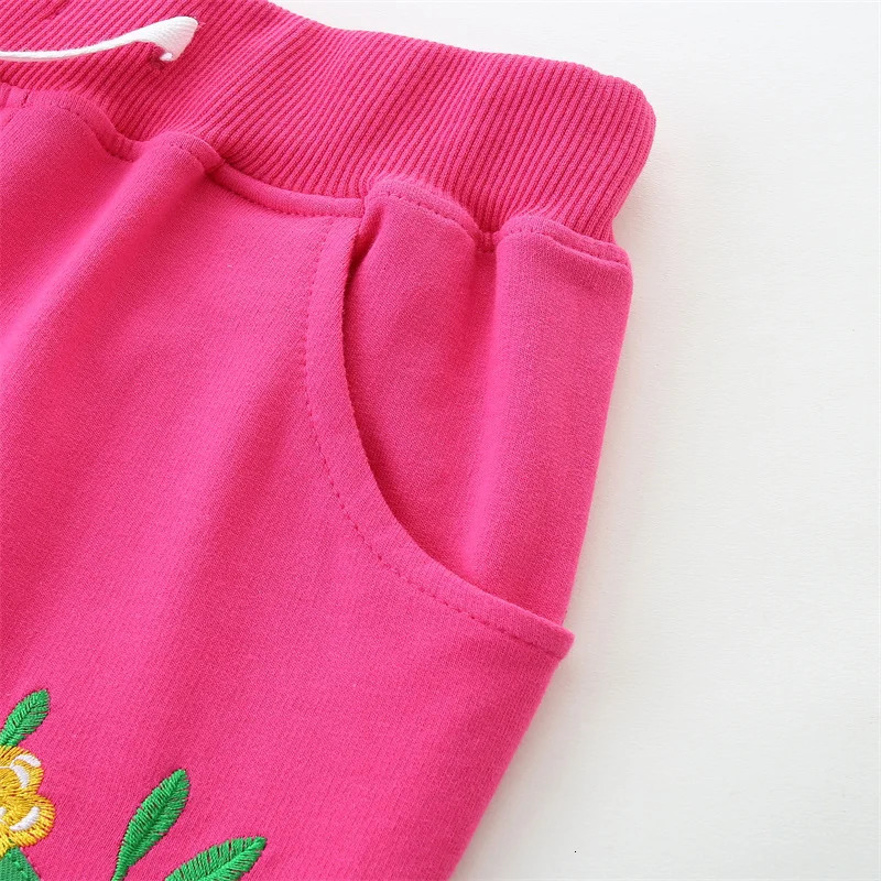 Jumping Meters 2-7T Summer Shorts For Boys Girls Pockets Sloth Applique Baby Drawstring Toddler Short Pants Fashion Kids Clothes 250408