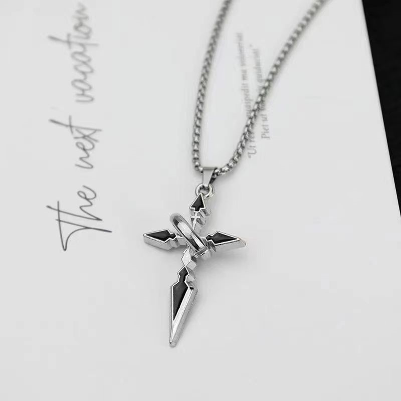 Handsome to point of speechlessness, this is the cross pendant that boys should have, men's trendy brand necklace, titanium steel versatile neckl