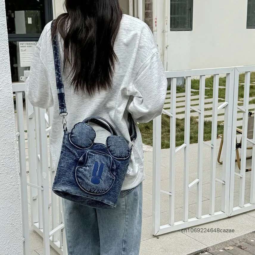 Unique Design Handbag New Washed Denim Tote Versatile Korean Version Vintage Large Capacity 2025 Shoulder Bag