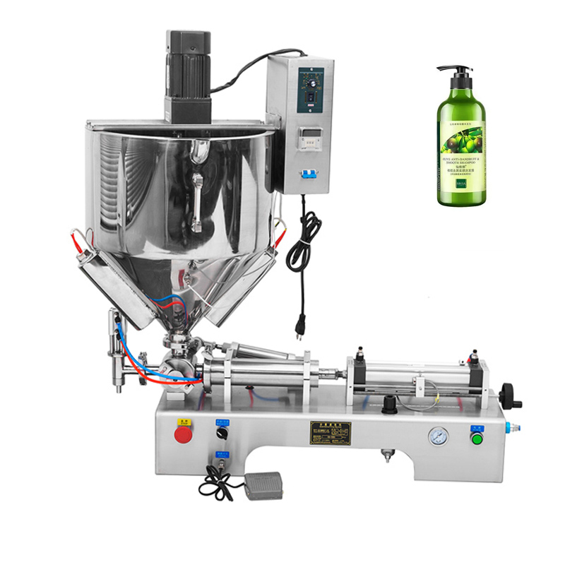 Viscous Paste Filling Machine Heating Stirring Mixing for Food Cream Bottle Filler Liquids Watercress Sauce Gel Filling Machine