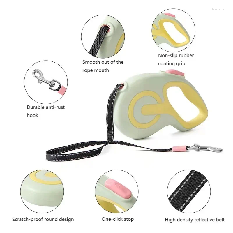 Reflective Dog Traction Ropeautomatic Contraction Puppy Pet Flexi Outdoor Walking Running Rope Lead topstamp