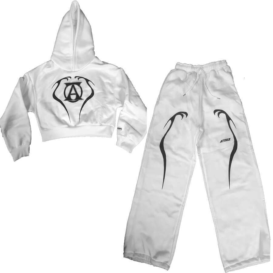 Ateez World Tour TOWARDS THE LIGHT Women's Sportswear Sets Casual Tracksuit Two Piece Set Hoodie And Sweatpants Female Outifit