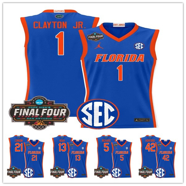 Men Florida Gator Alijah Martin Walter Clayton Jr. Alex Condon Will Richard Horford Joakim Noah 2025 Final Four Patch Basketball Jersey