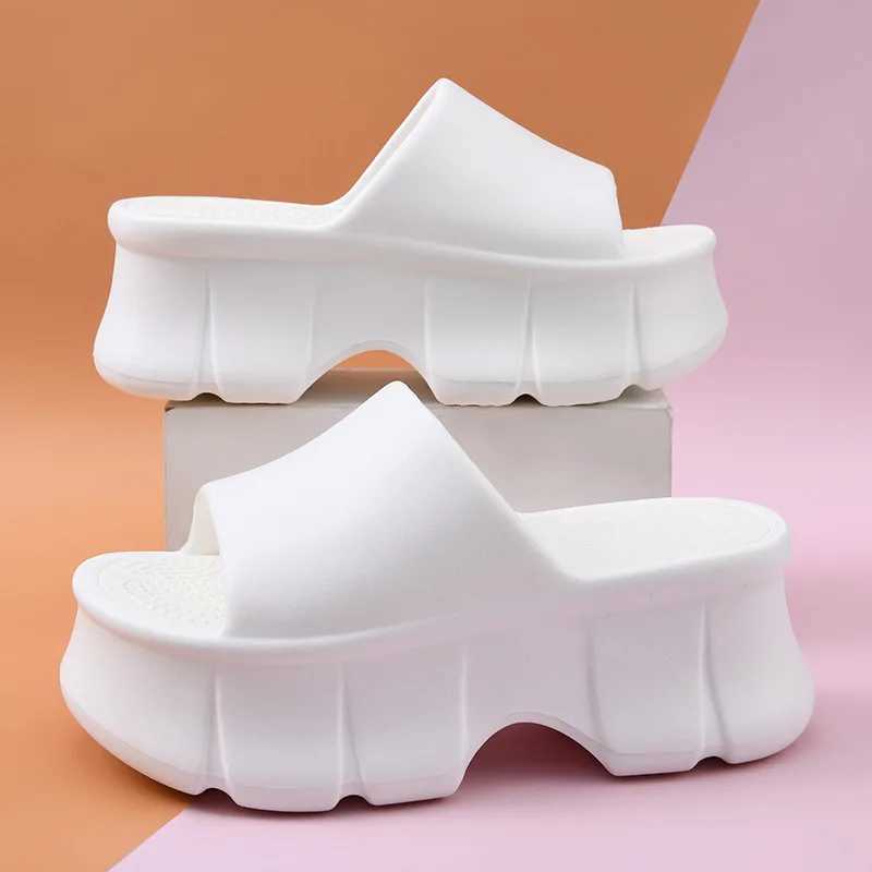 New 5.5cm Foot Sliding Block for Womens Summer Garden Womens Sliding Block Flip up Womens Platform EVA Sliding Block Outdoor Beach SlippersXJ250407