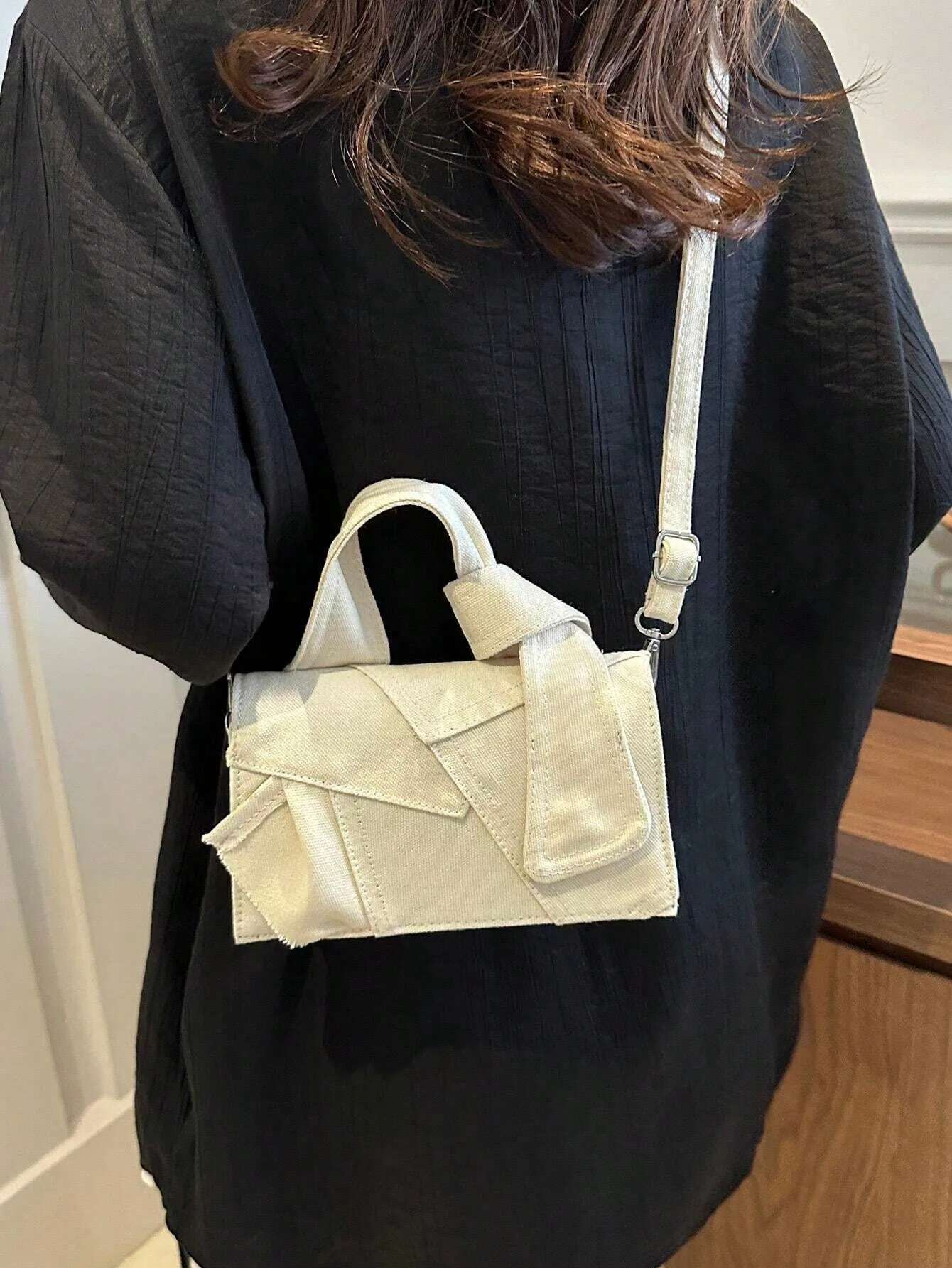 Minimalist Retro Mini Bag Square Splicing Lightweight Crossbody Bag Suitable For Women s Daily Travel Shopping Ll