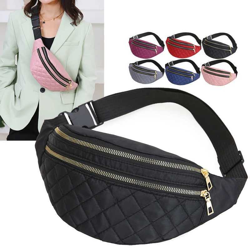 Womens waterproof waist bag fashionable casual chest handbag unisex sports travel wallet plain weave waist bag belly bag Z250407-1