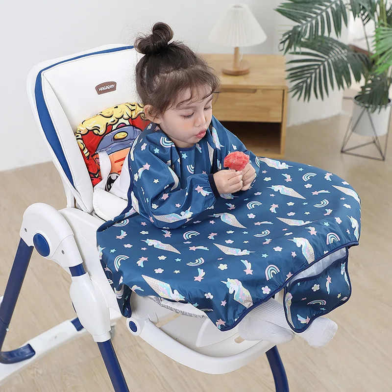 Coverall Baby Feeding Bibs Weaning Bib Easy to Clean Baby Bibs for Eating Adjustable High Chair Catch All 250407