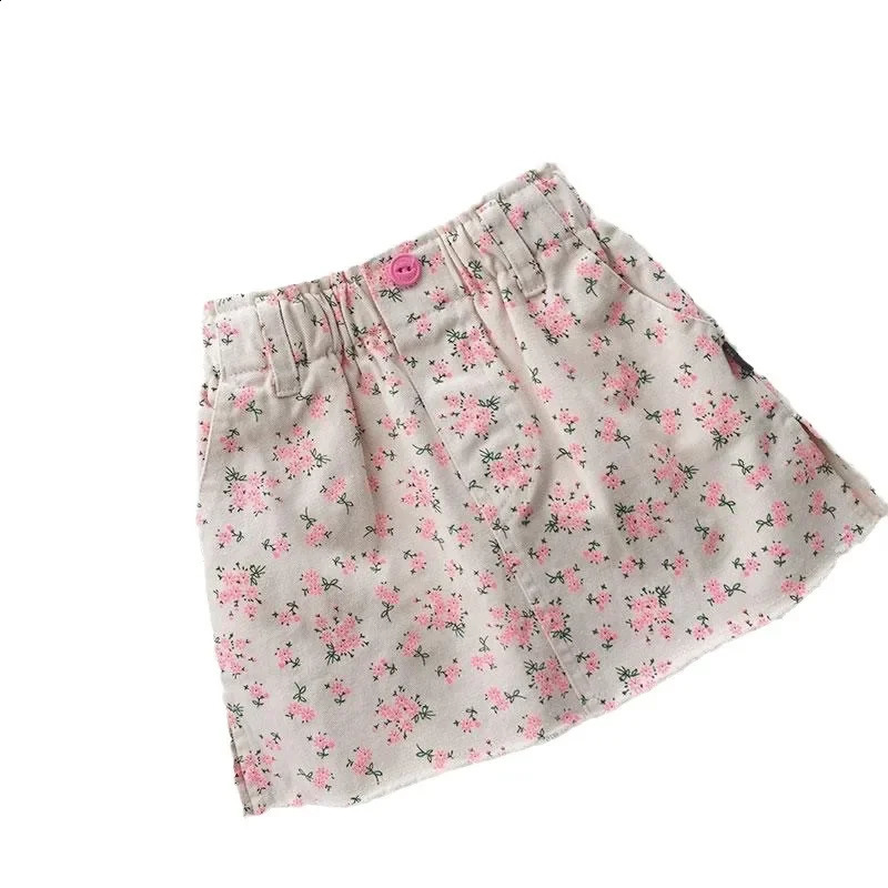 Baby Stylish Cute Sweet Pink Floral Skirts Summer Fashionable Girls Short Skirt Korean Children A-line Skirt Kids Clothes 250408