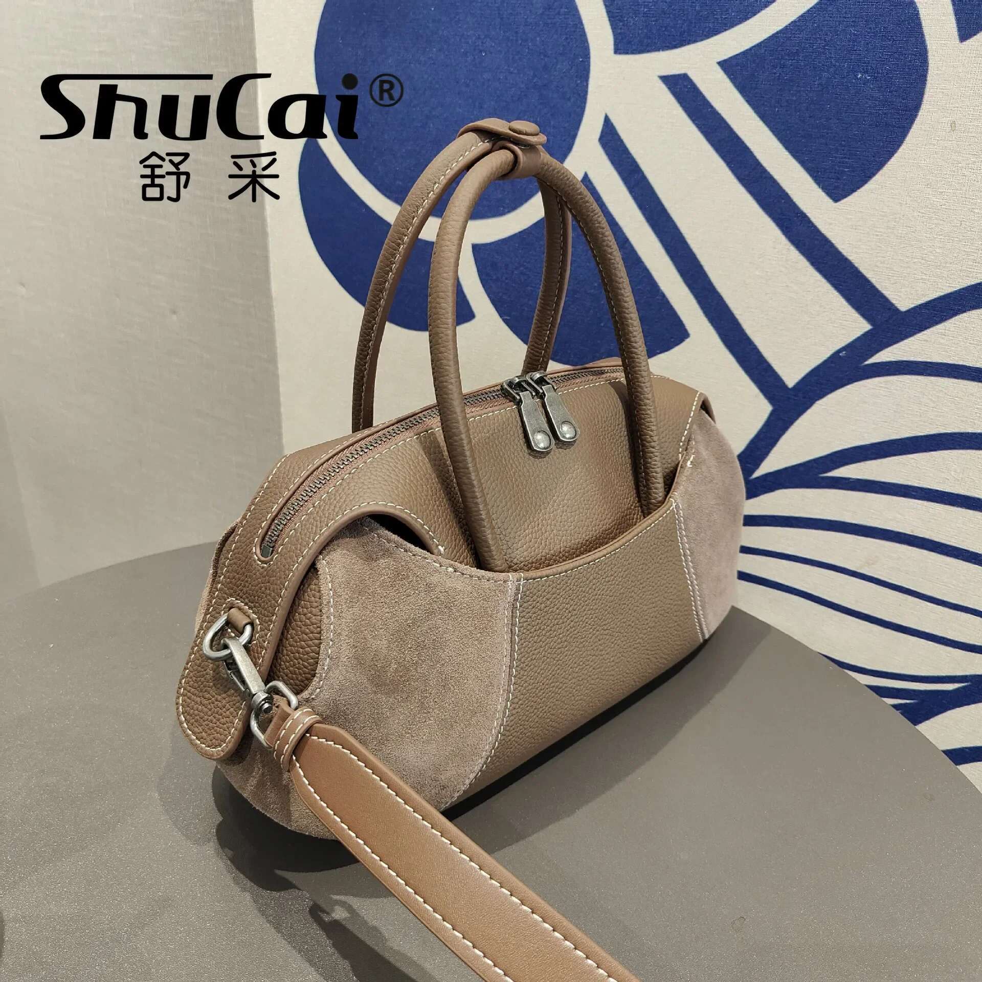 New 2025 Baseball Bowg Tote Designer Genuine Cow Leather Women Shoulder Crossbody Bag Leisure Ladies Handbags
