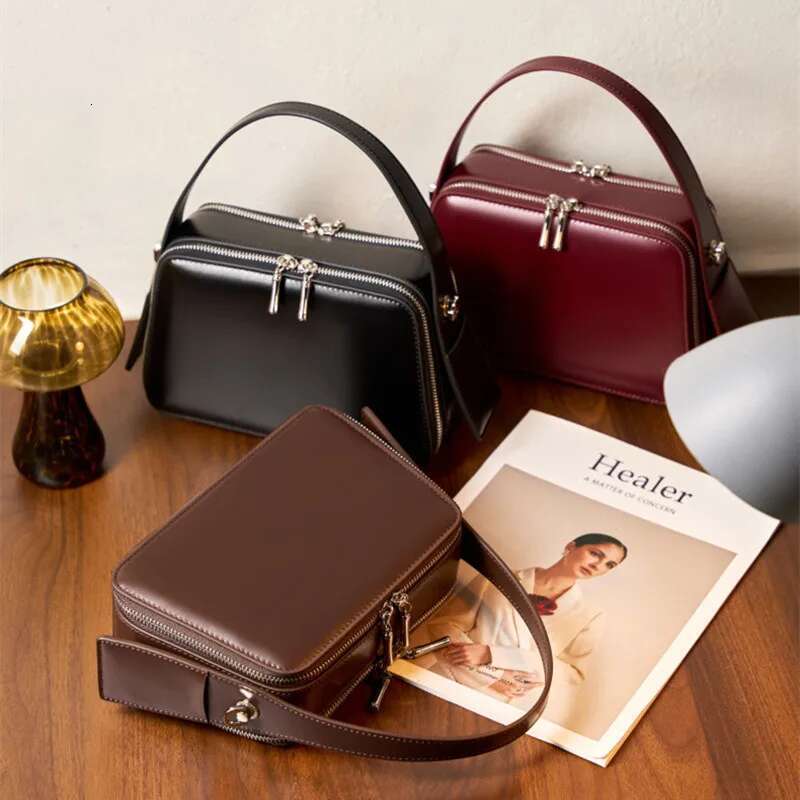 Fashion Underarm Cowhide Genuine Leather Handbags Women Vintage Shoulder Crossbody Bag Female High Quality Tote Bags