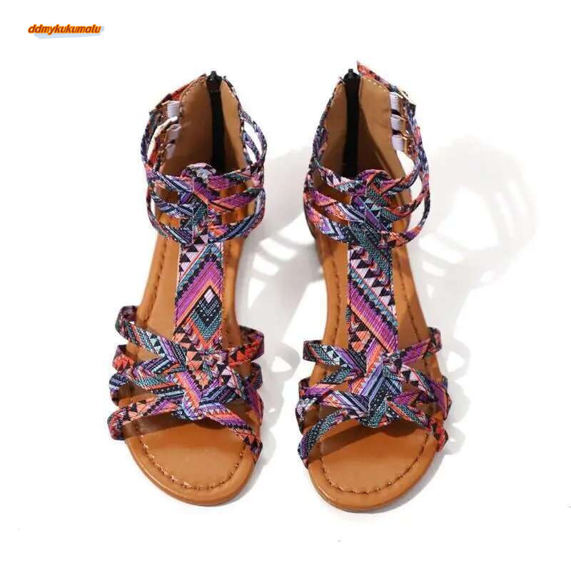 Maogu Women's Summer Sandals Peep Toe 2023 Trend Plus Women Flat Shoes Roman Sandal Female Espadrilles Casual Size 42 43 ddmykukumalu
