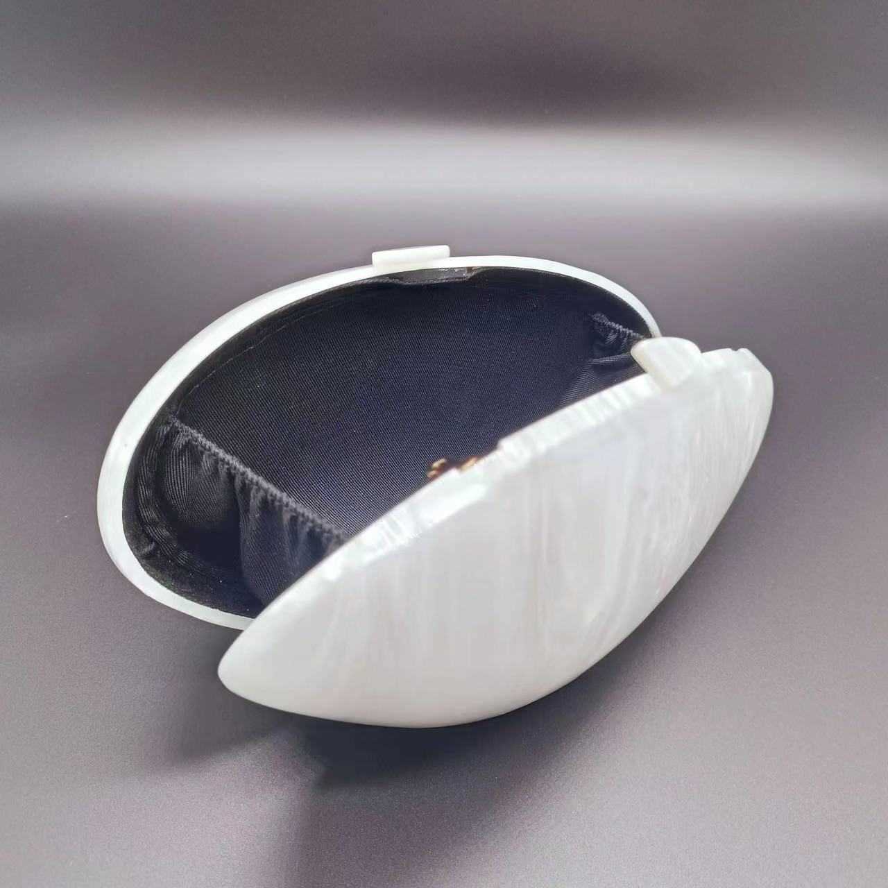Womens bag new oval shell goose egg acrylic fashion dinner bag single shoulder diagonal span bag