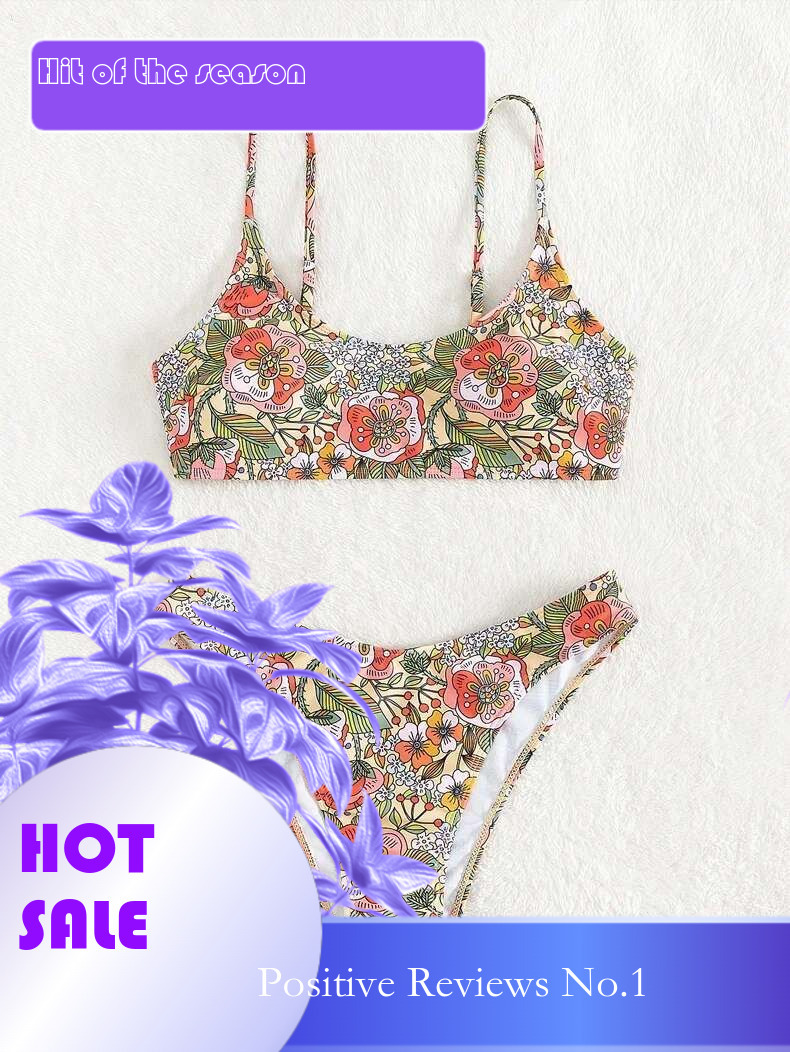 Dongdumaoyi Micro Bikini Sexy Floral Print Push Up Swimsuit Women Halter Cut Out Beach Bathing Suit Thong Swimwear Trajes De Ba O Mujer