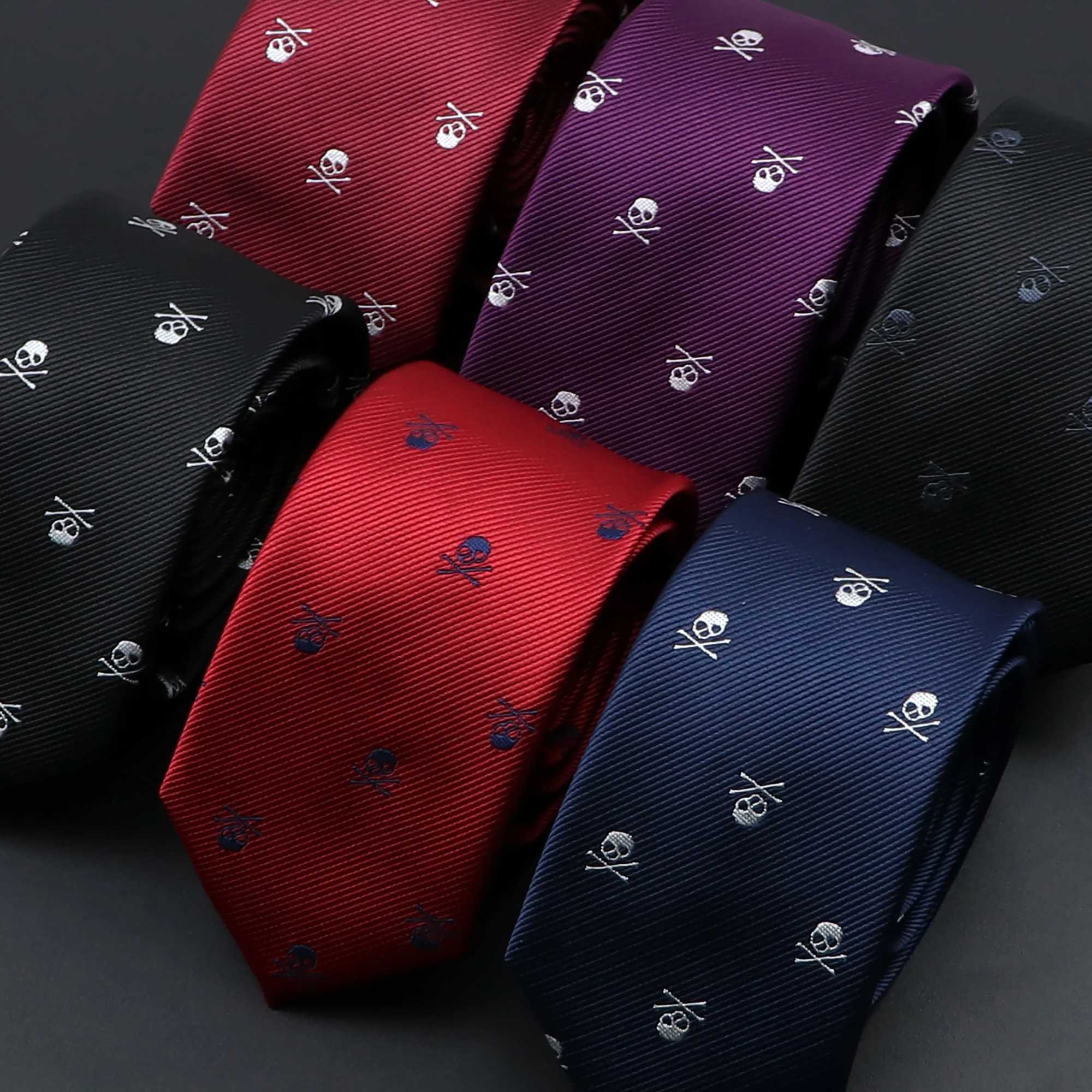 New Casual Slim Skl Ties For Men Classic Polter Red Blue Neckties Fashion Man Tie for Wedding Party Cosplay Neckwear Tie X250407