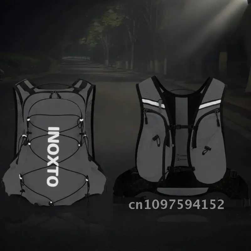 Men Women 12L Lightweight Running Hydration Vest Backpack Outdoor Bag Trail Bags Marathon Jogging Sport Hiking Rucksack WaterC250407
