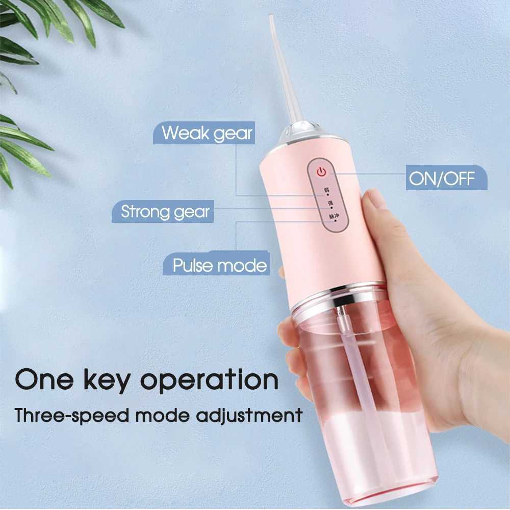 Waterproof oral irrigator USB charging 220ml 3-mode portable dental water tank for teeth cleaning M250408