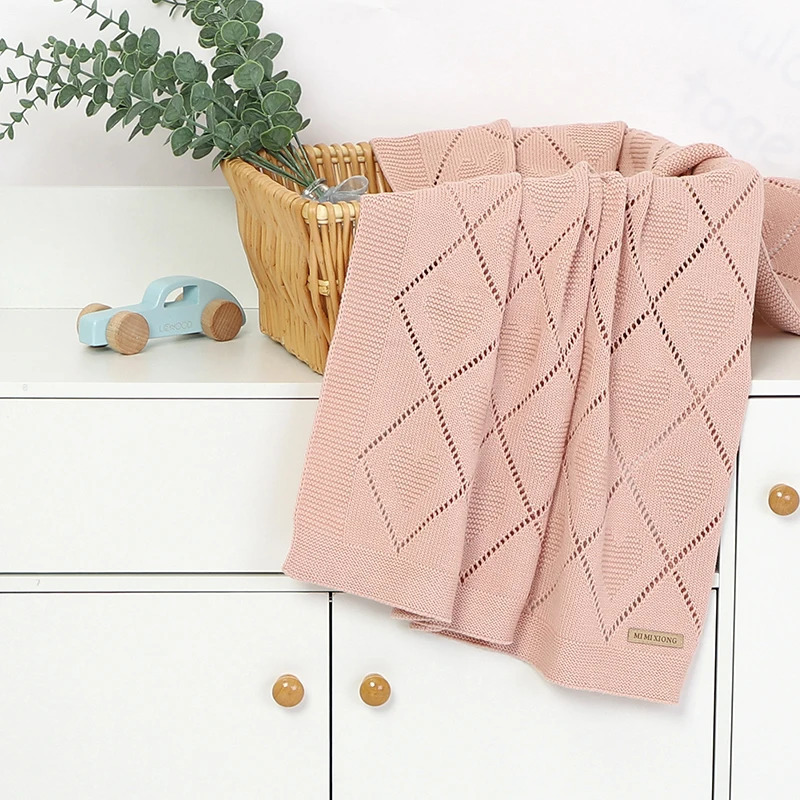 Baby Blankets Knitted Breathable born Boy Girl Cotton Stroller Bedding Sleeping Covers 90*70cm Toddler Throw Receiving Quilts 250408