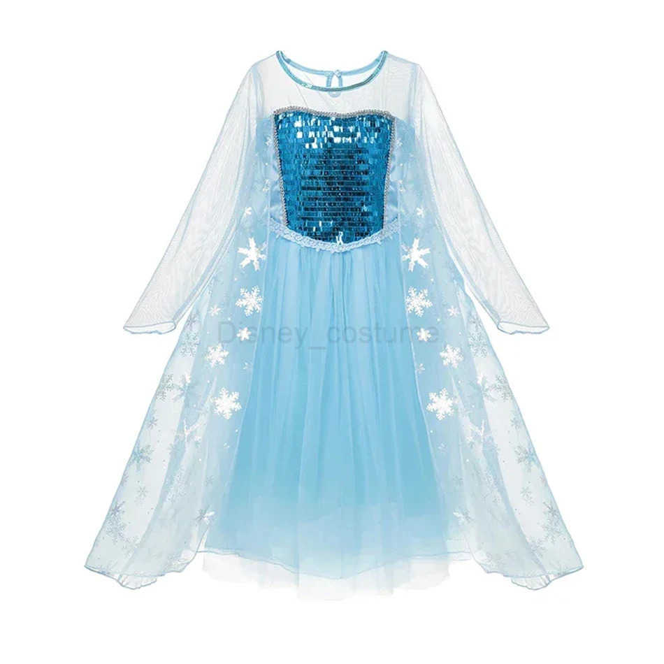 Disney Girls Elsa Anna Dress Children Princess Carnival Dress Kids Jasmine Rapunzel Pageant Flower Disguise Cosplay Christmas Costume X250408