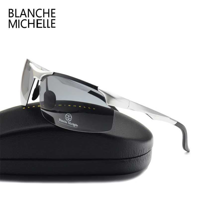 2024 aluminum magnesium mens sunglasses polarized sports driving night vision goggles sunglasses fishing UV400 frameless sunglasses W250408