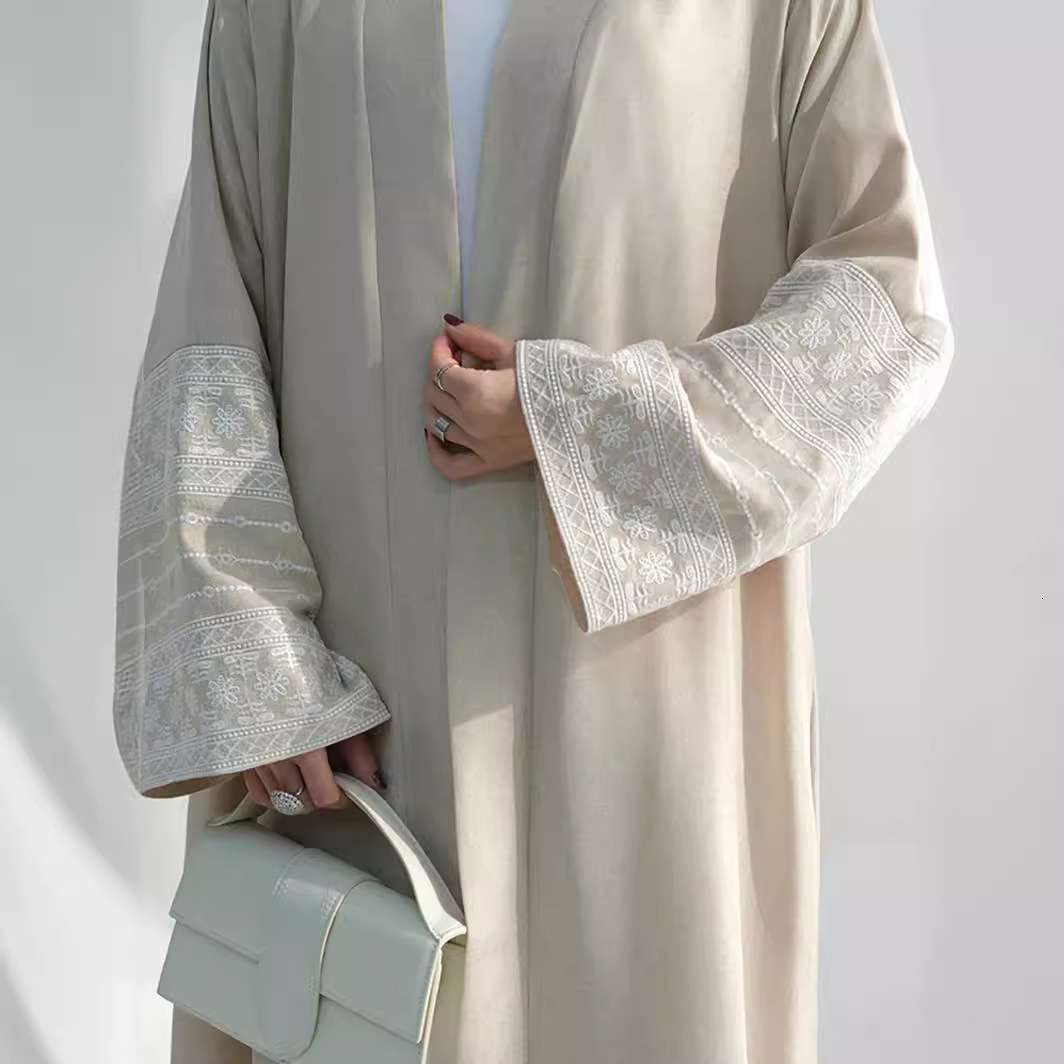 T Rkiye Dubai Embroidery Elegant Cardigan Robe Abaya Women S Dress