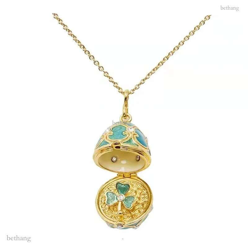 Pendant Necklaces Selling Enamel Drop Can Open Flowers Easter And Christmas Gifts With Egg Necklace