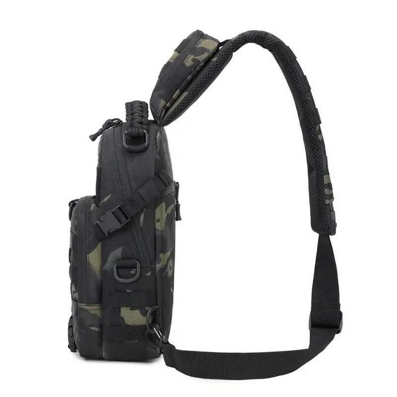 Mens Outdoor Tactical Chest Bag - High Capacity Waterproof One Shoulder Crossbody Sports Bag for Man Tactical BackpackC250407