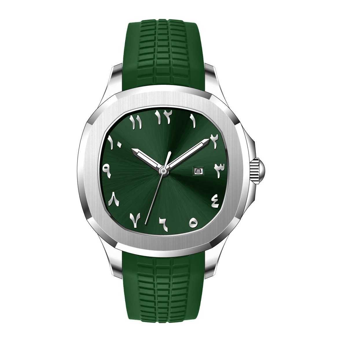 Arabic numerals without Middle Eastern luxury mens watch brand quartz fashion creative silicone watch mens gift Montre Homme Y250407