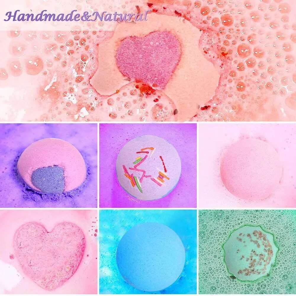 Bath Bombs Women Set 12Pcs Natural Wonderful Fizz Effect Bubble & Spa Amazing Gift For Wife, Girlfriend, Mother