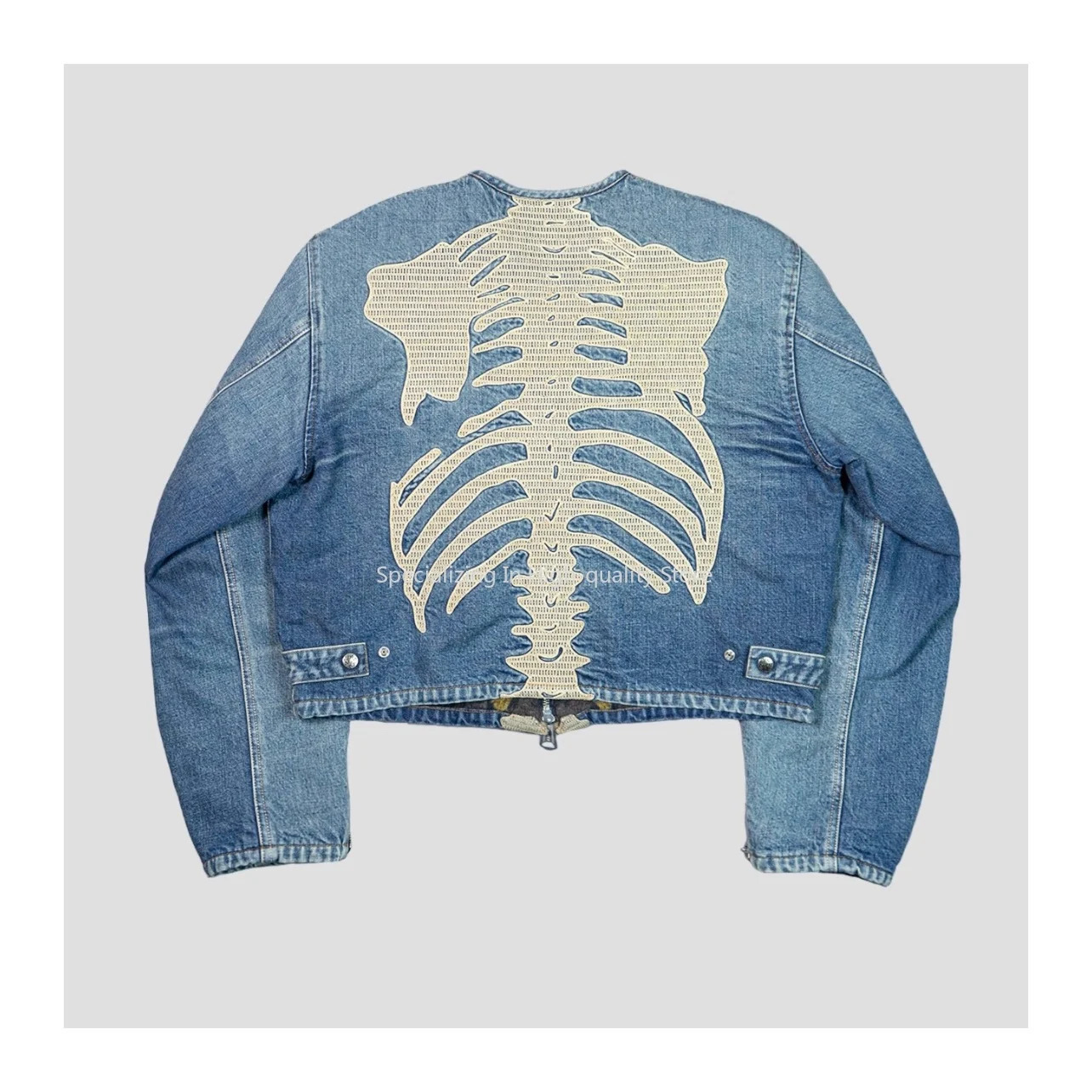 24SS KAPITAL Hirata Hiroshi doublesided denim jacket heavyduty industrial bone stitch embroidery loose suitable for ly arrived men 250408