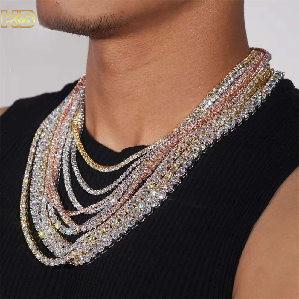 Iced Out Hip Hop Sier VVS1 Dia Custom Jewellery Necklace Bracelet Moissanite Tennis Chain for Man and Woman