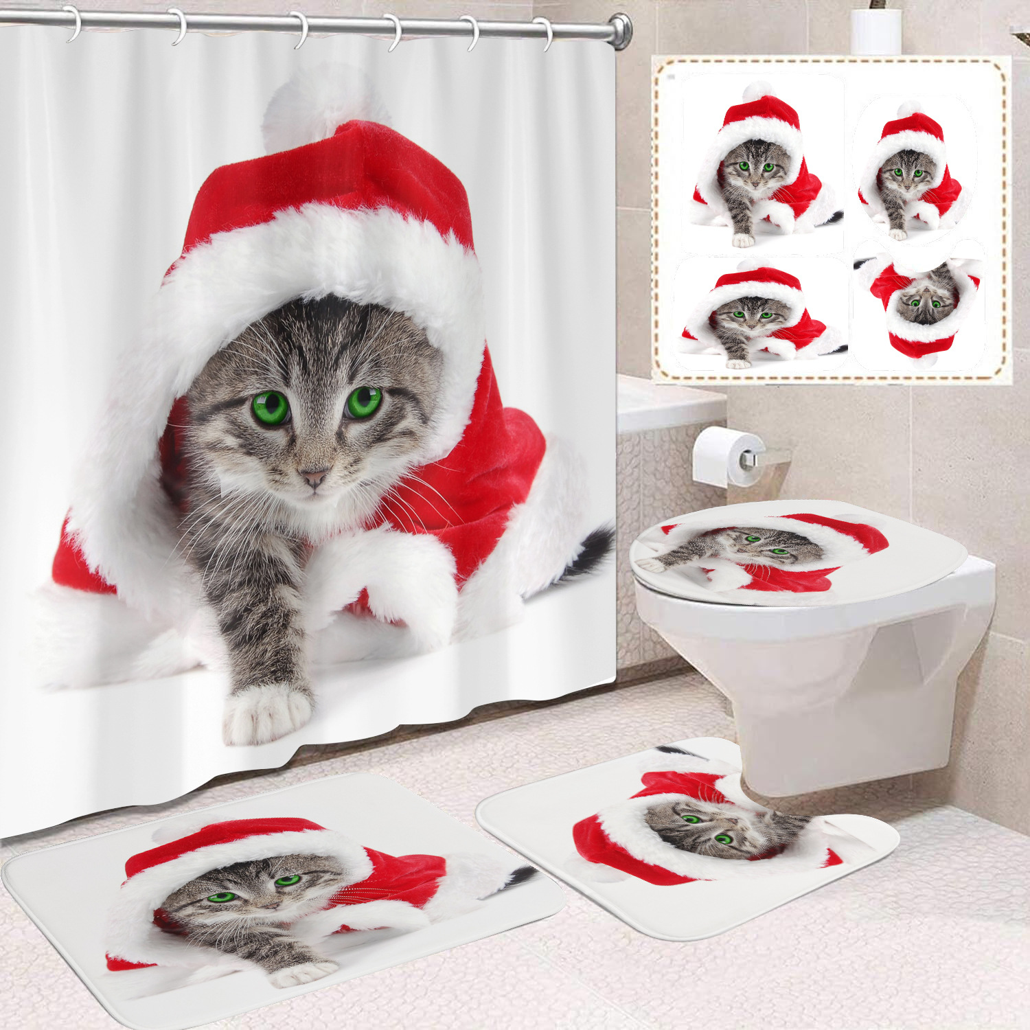 YL-37666 Factory direct sales watercolor daisy bathroom shower curtain/toilet partition curtain/no-drill curtain/shower curtain