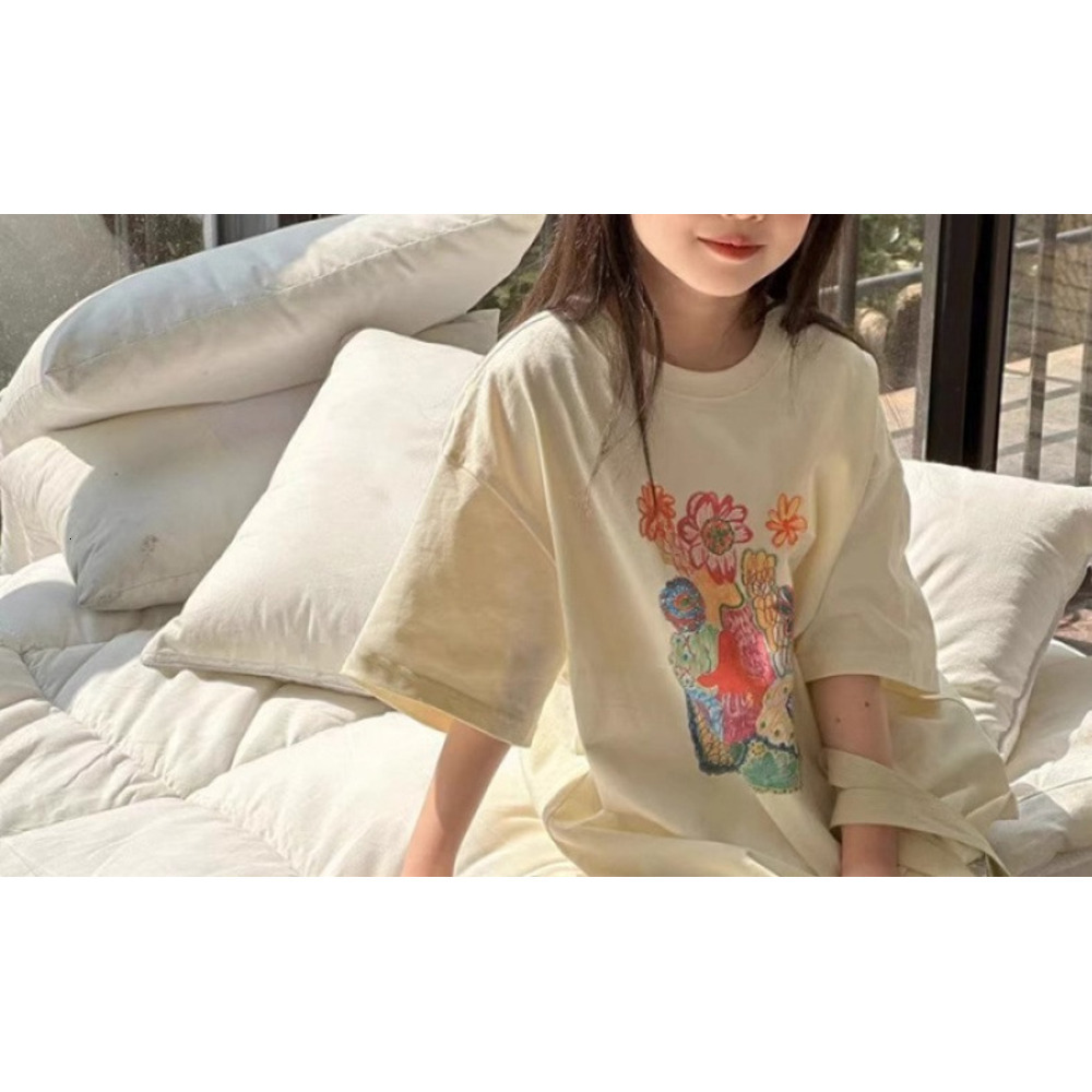 Ddmyshoesvip Korean Clothing Girls Printed Short Sleeved Summer Children S Pullover Half Sleeve T Boys Stylish Top T Shirt