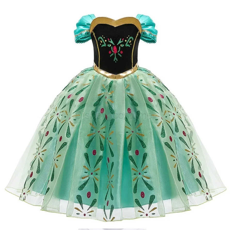 Disney Girl Elsa Anna dress childrens role-playing Christmas flower costume childrens Belle performance sequin costume princess birthday dress X250408