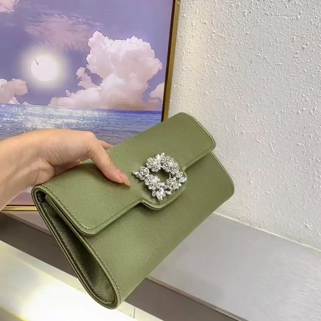Fashion Satin Clutch Purse Women Handbag Glitter Diamond Evening Bag Wedding Party Banquet Bag Shoulder Bag 251107